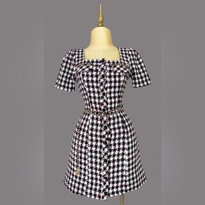 Stylish Black and White Midi Dress